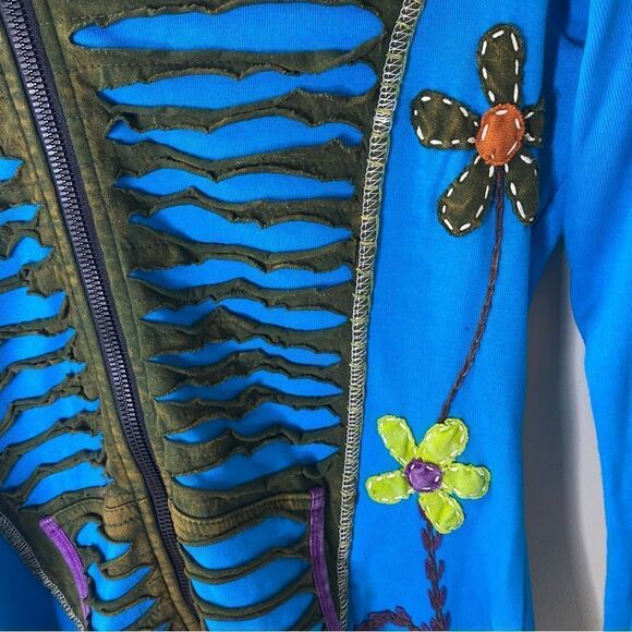 Mermaid Underwater Sea Embroidered Jacket Dress Sz L - Picture 9 of 12